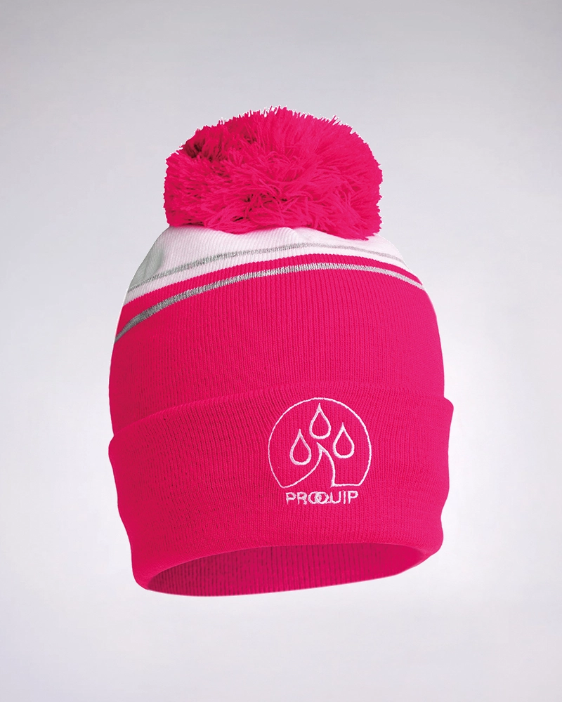 ProQuip Bobble Hat with Logo - Pink
