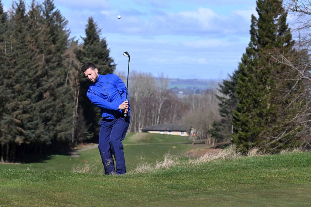 ProQuip PROPAC-LITE Jacket in Magnetic Blue, a waterproof golf jacket made from renewable materials